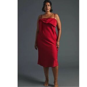 Anthropologie Hutch Bow-Front Slip Midi Dress new with tags